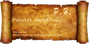 Parotzi Harkány névjegykártya
